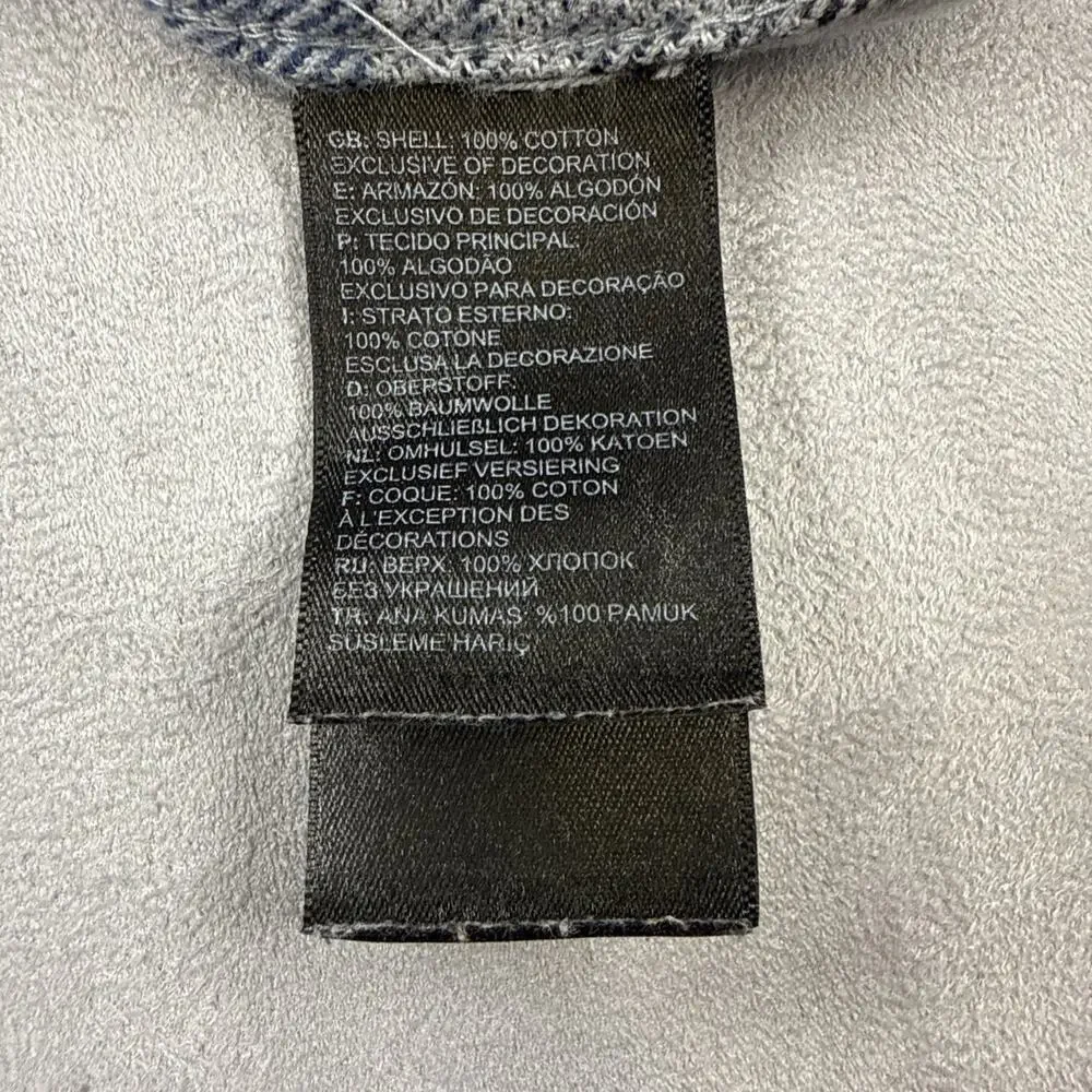 The North Face Men's L Plaid Flannel Shirt Blue Gray Tan Long Sleeve Button Up